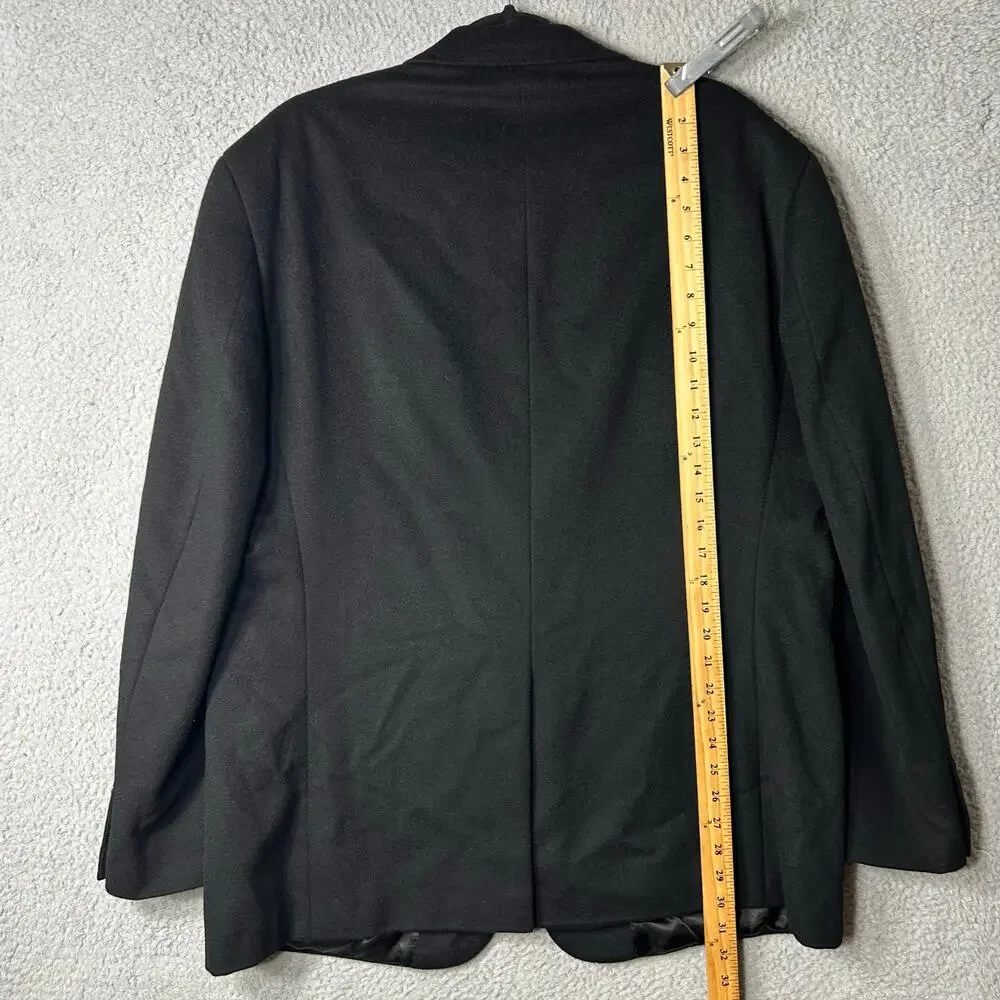 W.H.‎ Belk Blazer Mens 46 Black 100% Cashmere Single Breasted Notch Lapel Blazer